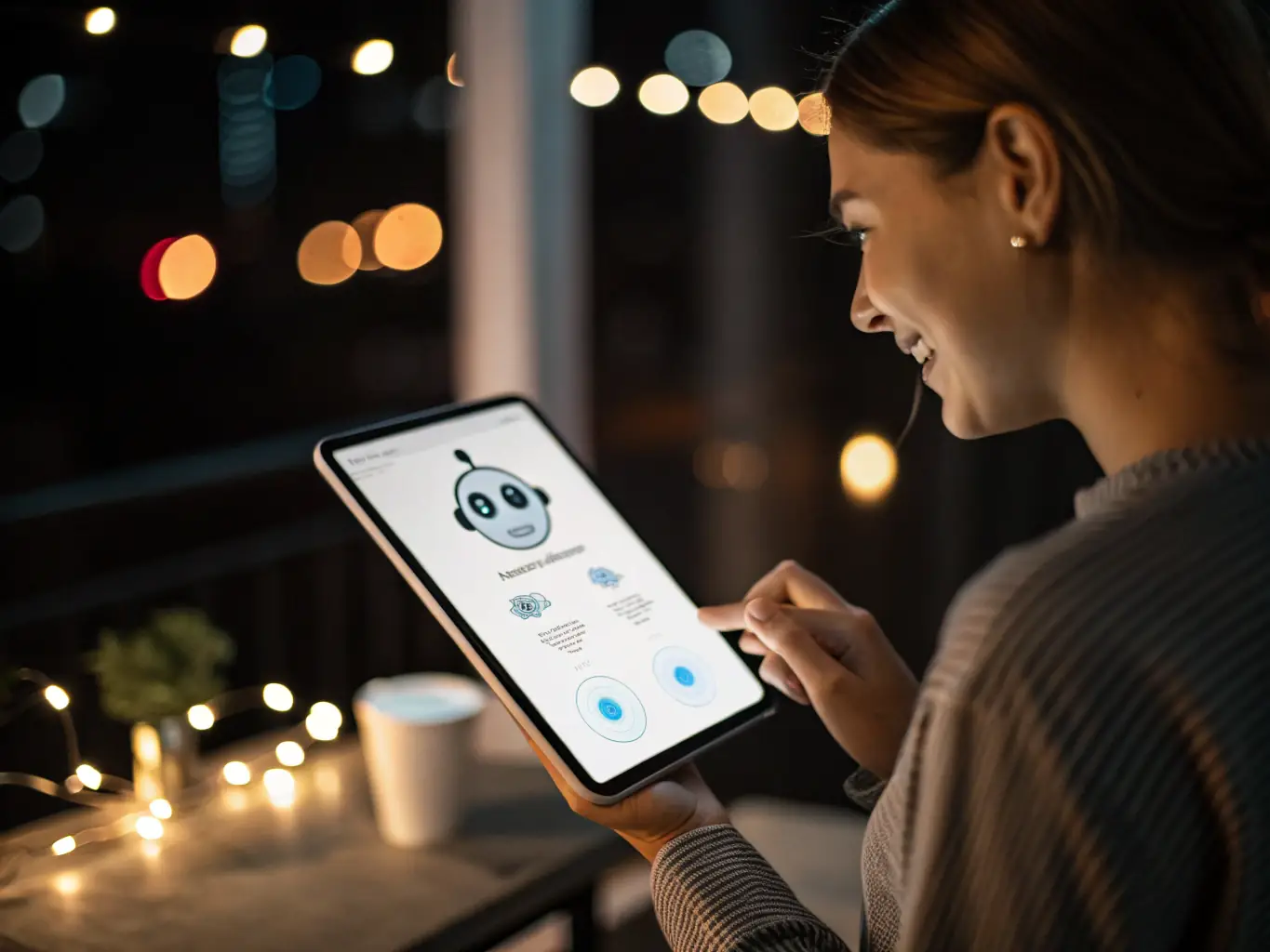 A dynamic visual representation of user interaction with AI-driven interfaces, showcasing the intuitive and adaptive nature of AI-driven design.